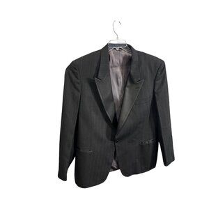 After Six Mens Black Pinstripe Tuxedo Jacket Star Collection Size 48L